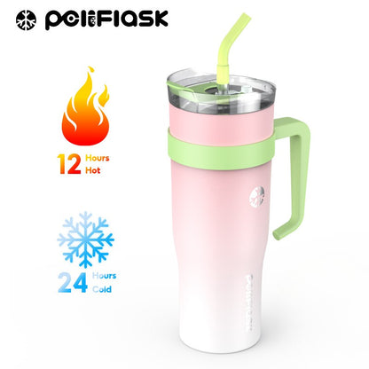 Peliflask 40oz Stainless Steel Tumbler With Handle – Vacuum Insulated Coffee Mug