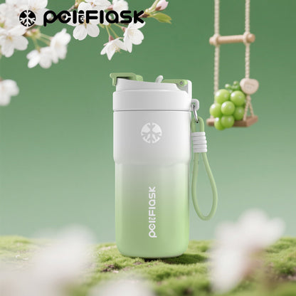 Peliflask Ceramic Lined Insulated Coffee Mug with Lid – 316 Stainless Steel Vacuum Travel Mug 400ml / 550ml