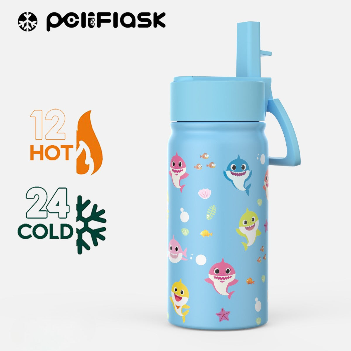 Peliflask 12oz Kids Stainless Steel Water Bottle – Vacuum Insulated Child Tumbler Wide Mouth