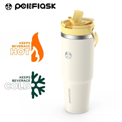 Peliflask 35oz Stainless Steel Insulated Tumbler – Vacuum Travel Mug with Handle