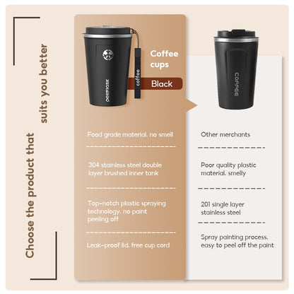 Peliflask Stainless Steel Coffee Mug With Lid 380ml Vacuum Tumbler Hot And Cold