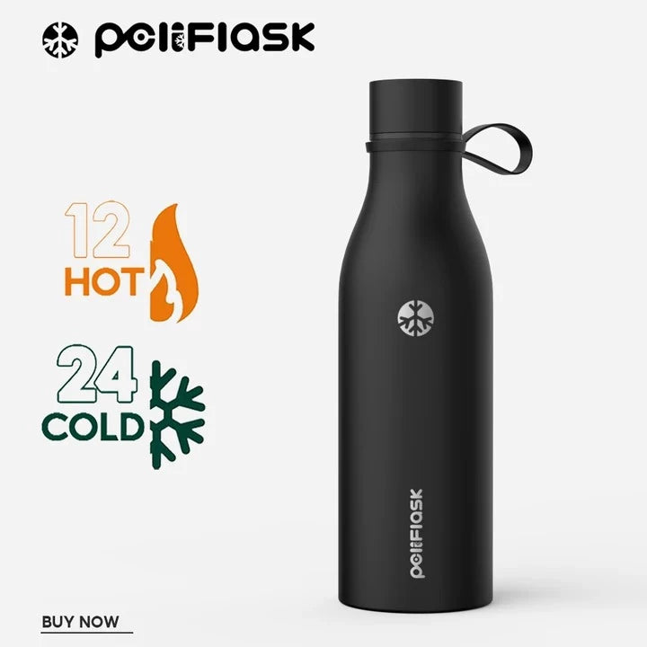 Peliflask 17oz Slim Stainless Steel Water Bottle – Vacuum Insulated Small Mouth Tumbler