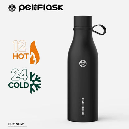 Peliflask 17oz Slim Stainless Steel Water Bottle – Vacuum Insulated Small Mouth Tumbler
