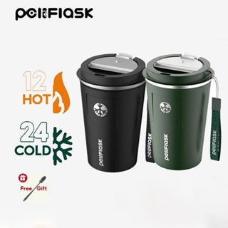 Peliflask Stainless Steel Coffee Mug With Lid 380ml Vacuum Tumbler Hot And Cold