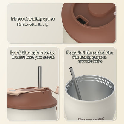 Peliflask 316 Stainless Steel Coffee Hot And Cold Insulated Mug With Dual Drinking Spouts-10oz