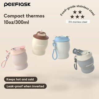 Peliflask 316 Stainless Steel Coffee Hot And Cold Insulated Mug With Dual Drinking Spouts-10oz