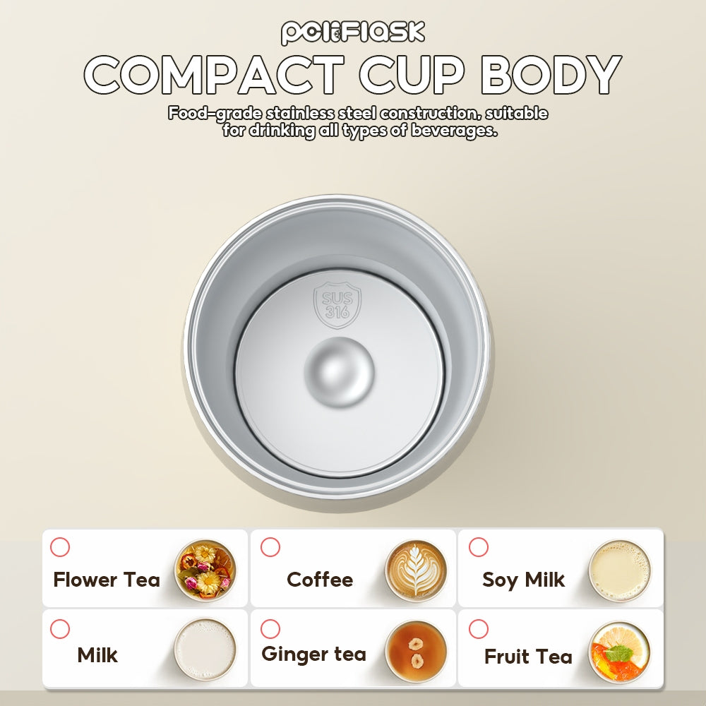 Peliflask 316 Stainless Steel Coffee Hot And Cold Insulated Mug With Dual Drinking Spouts-10oz