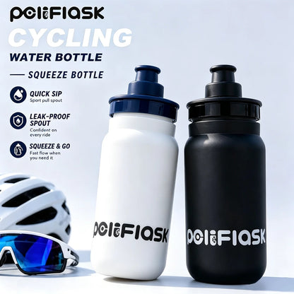 PoliFlask 550ML Cycling Water Bottle Sports Squeeze Bottle Leak-Proof Pull Spout BPA Free Fits Most Bike Bottle Cages