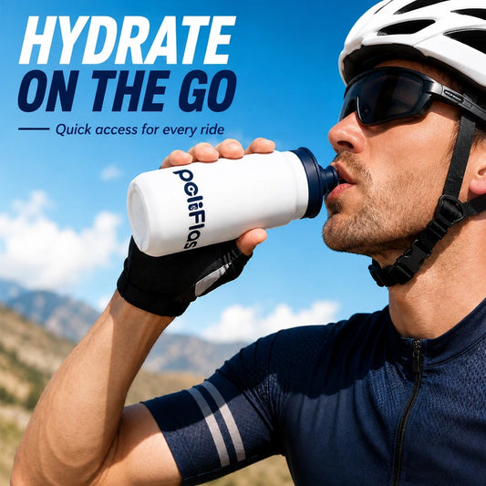 PoliFlask 550ML Cycling Water Bottle Sports Squeeze Bottle Leak-Proof Pull Spout BPA Free Fits Most Bike Bottle Cages