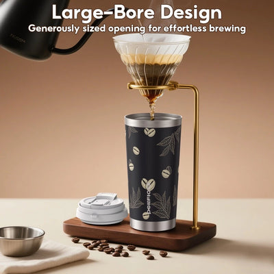 Peliflask 17oz Insulated Coffee Tumbler with Portable Handle, Leakproof Lid, 304 Stainless Steel Travel Mug